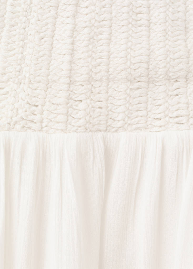 Long dress with crochet detail — Off White