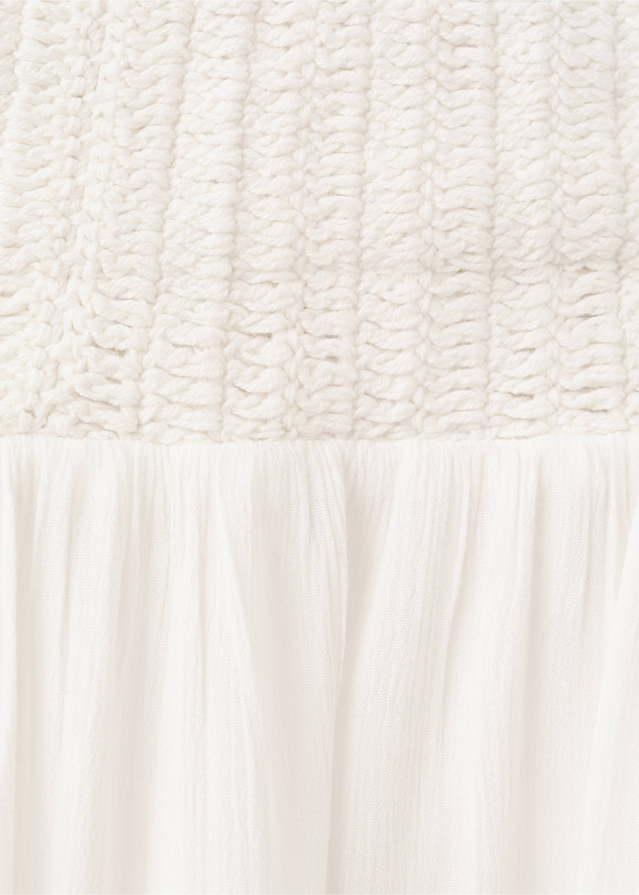 Robe longue avec détail en crochet - Détail de l'article 0, Blanc cassé. Ref: 27048652-00.