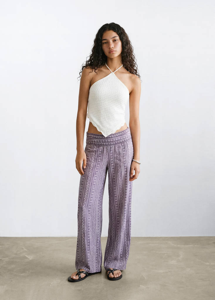 Halter top with open back — Ecru