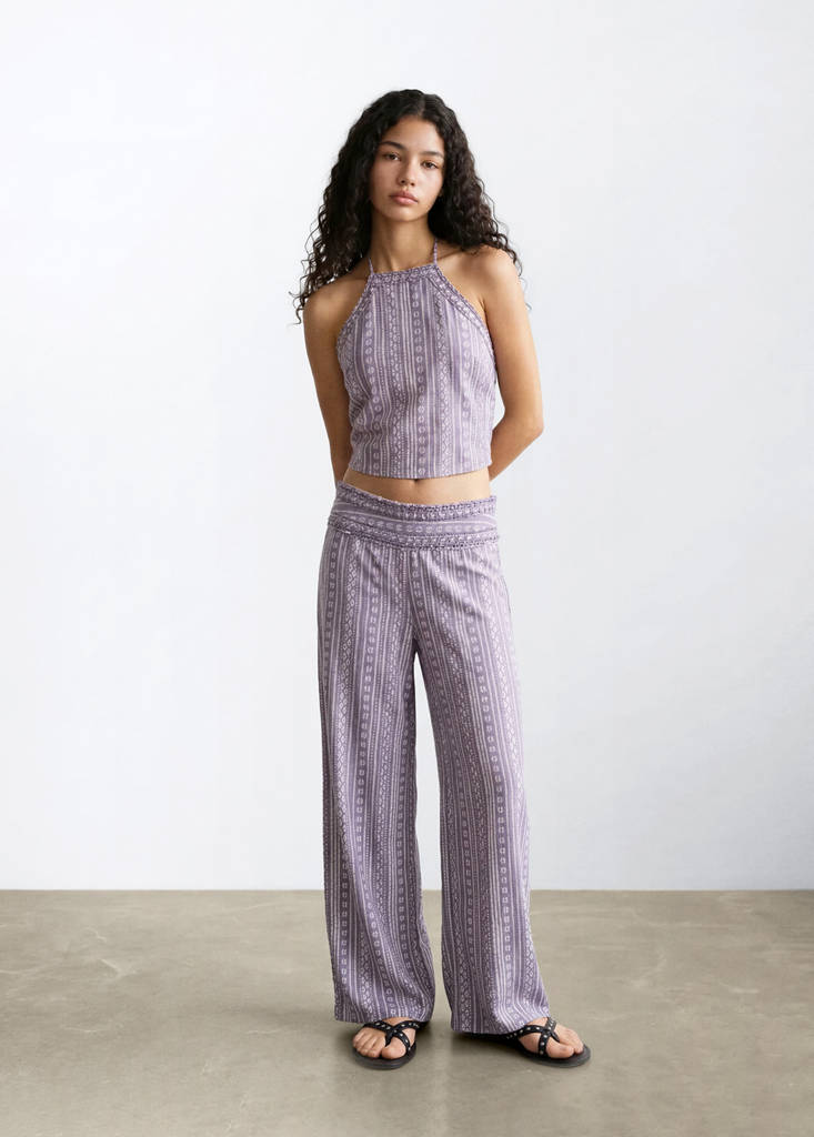 Halter top with open back — Ecru