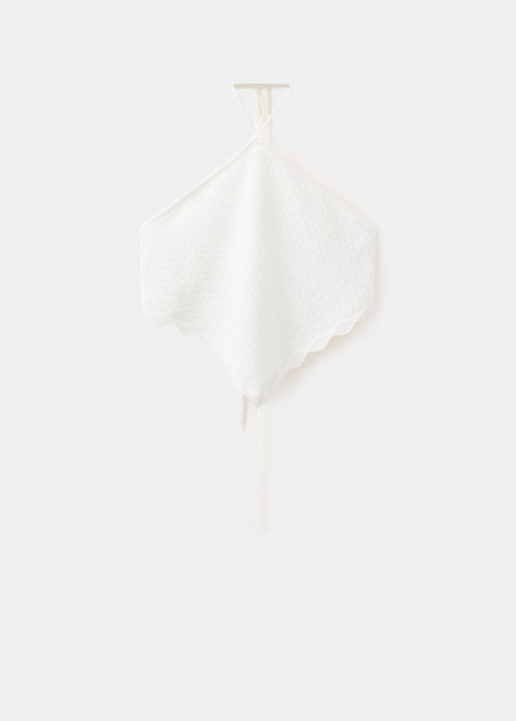 Halter top with open back — Ecru