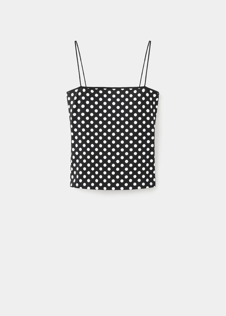 Polka dot strap top — Black