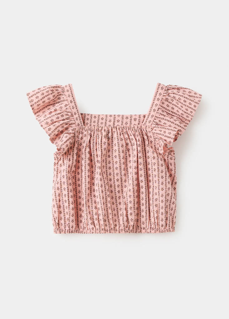 Ruffles printed blouse — Pink