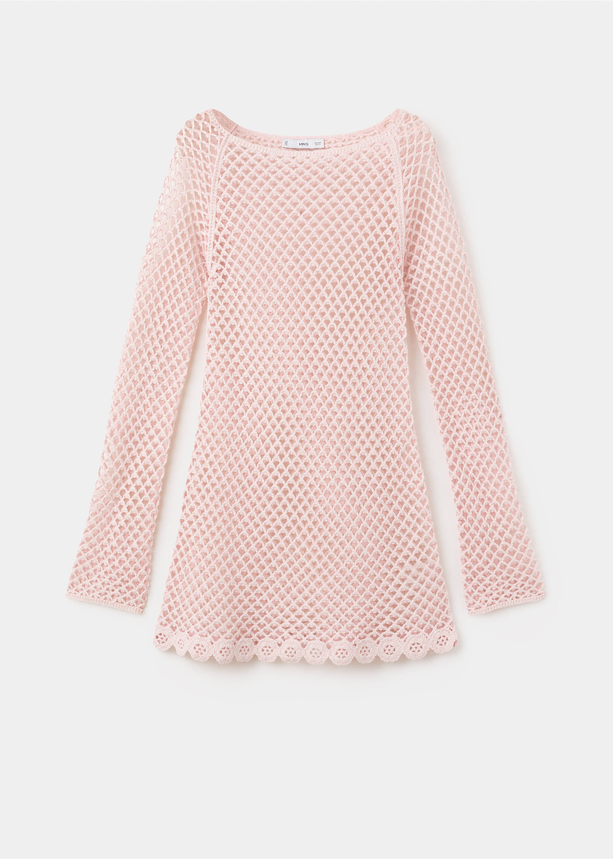 Crochet short dress - Article without model, Pastel Pink. Ref: 27048659-00.