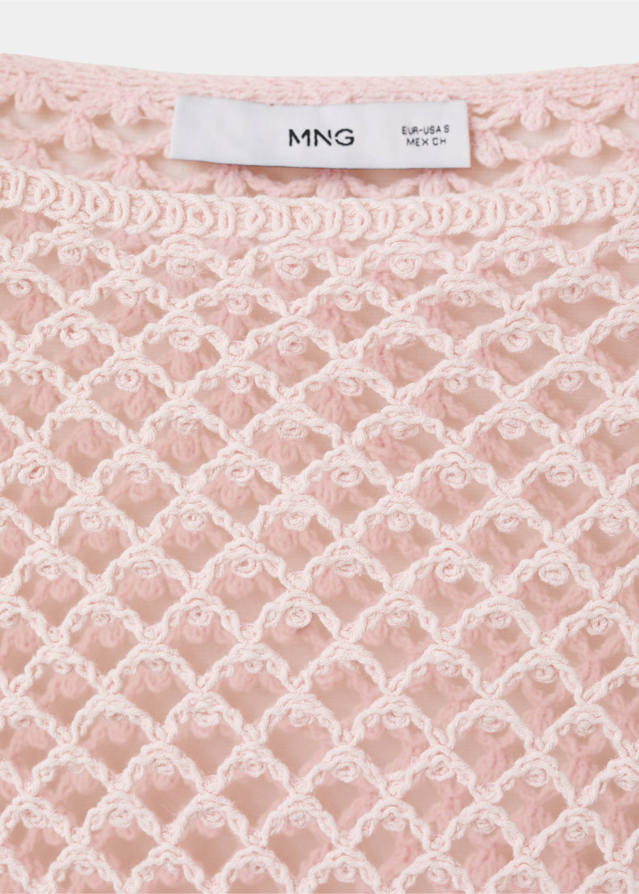 Crochet short dress - Details of the article 0, Pastel Pink. Ref: 27048659-00.