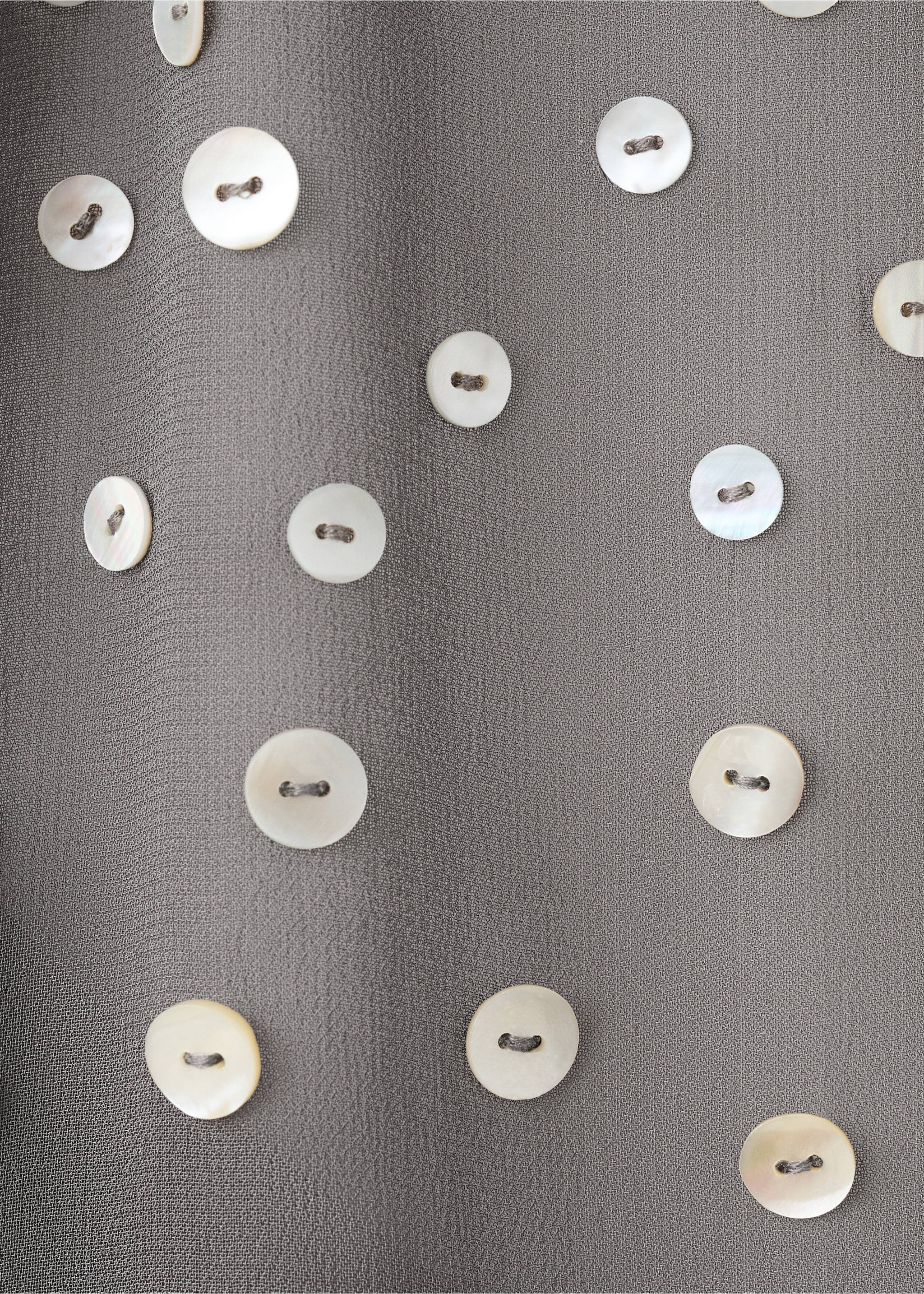 Flounce dress with V-neck - Details of the article 8, Medium Heather Grey. Ref: 27048660-00.