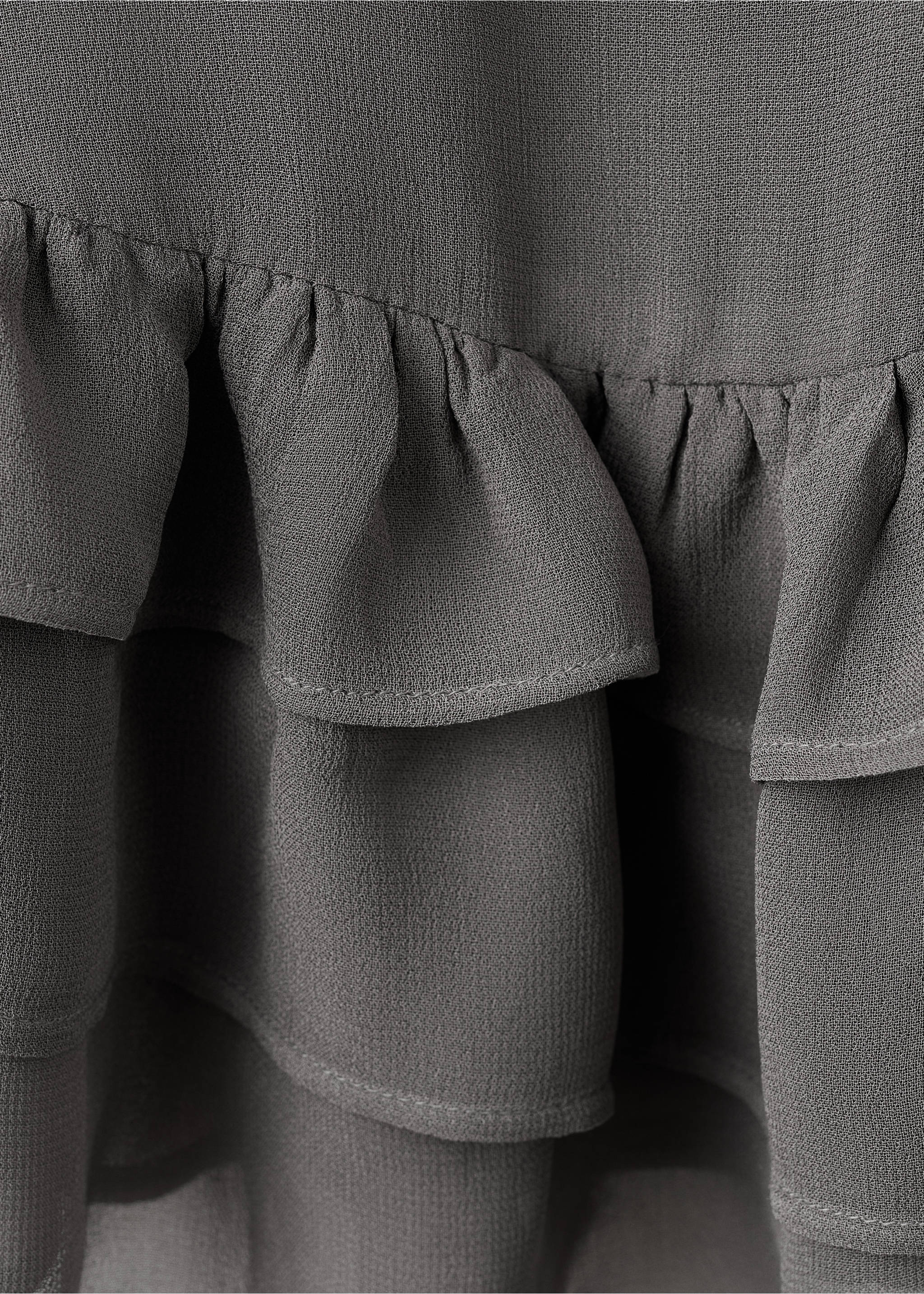 Flounce dress with V-neck - Details of the article 0, Medium Heather Grey. Ref: 27048660-00.