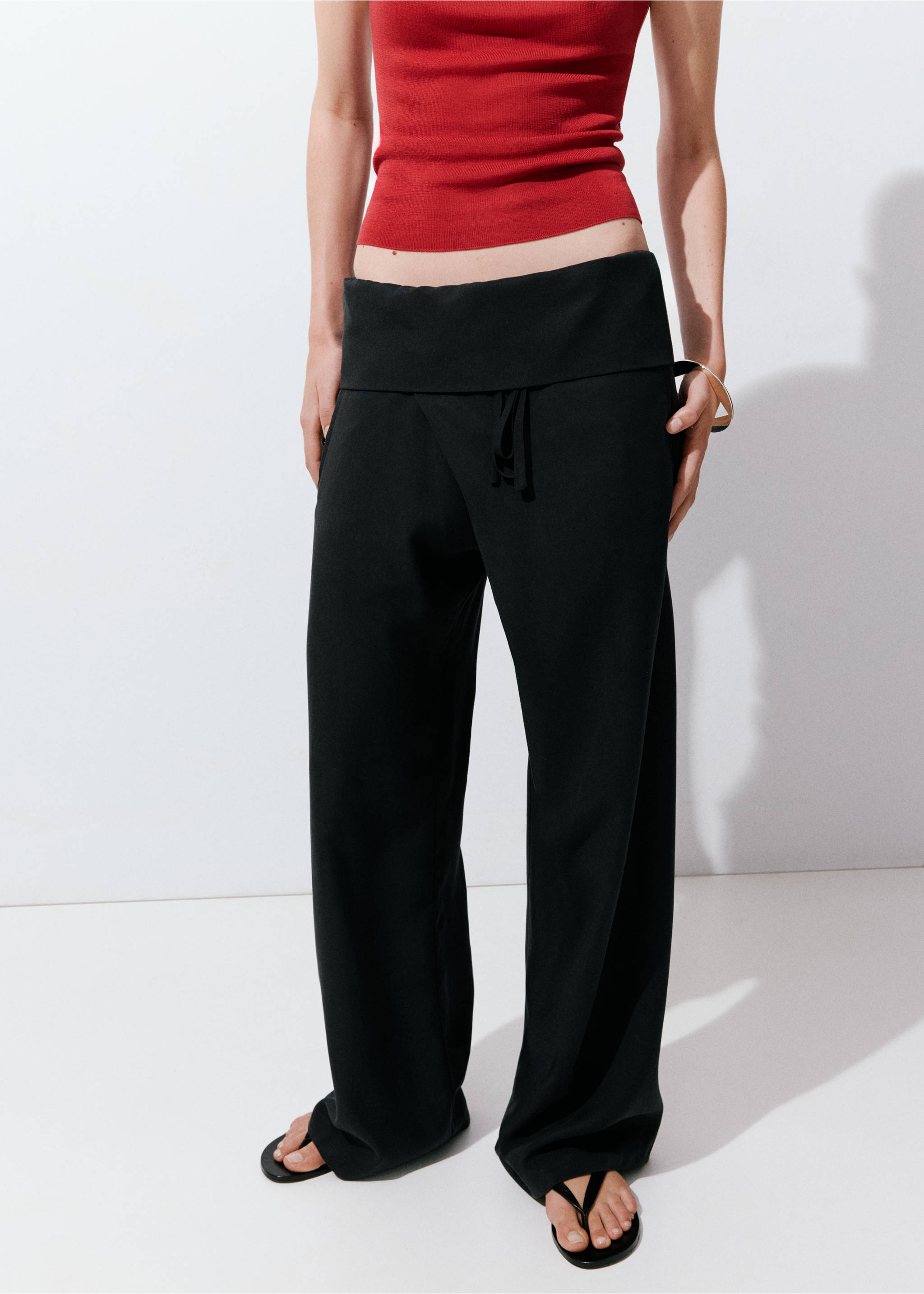 100% lyocell trousers - Medium plane, Charcoal. Ref: 27048661-01.