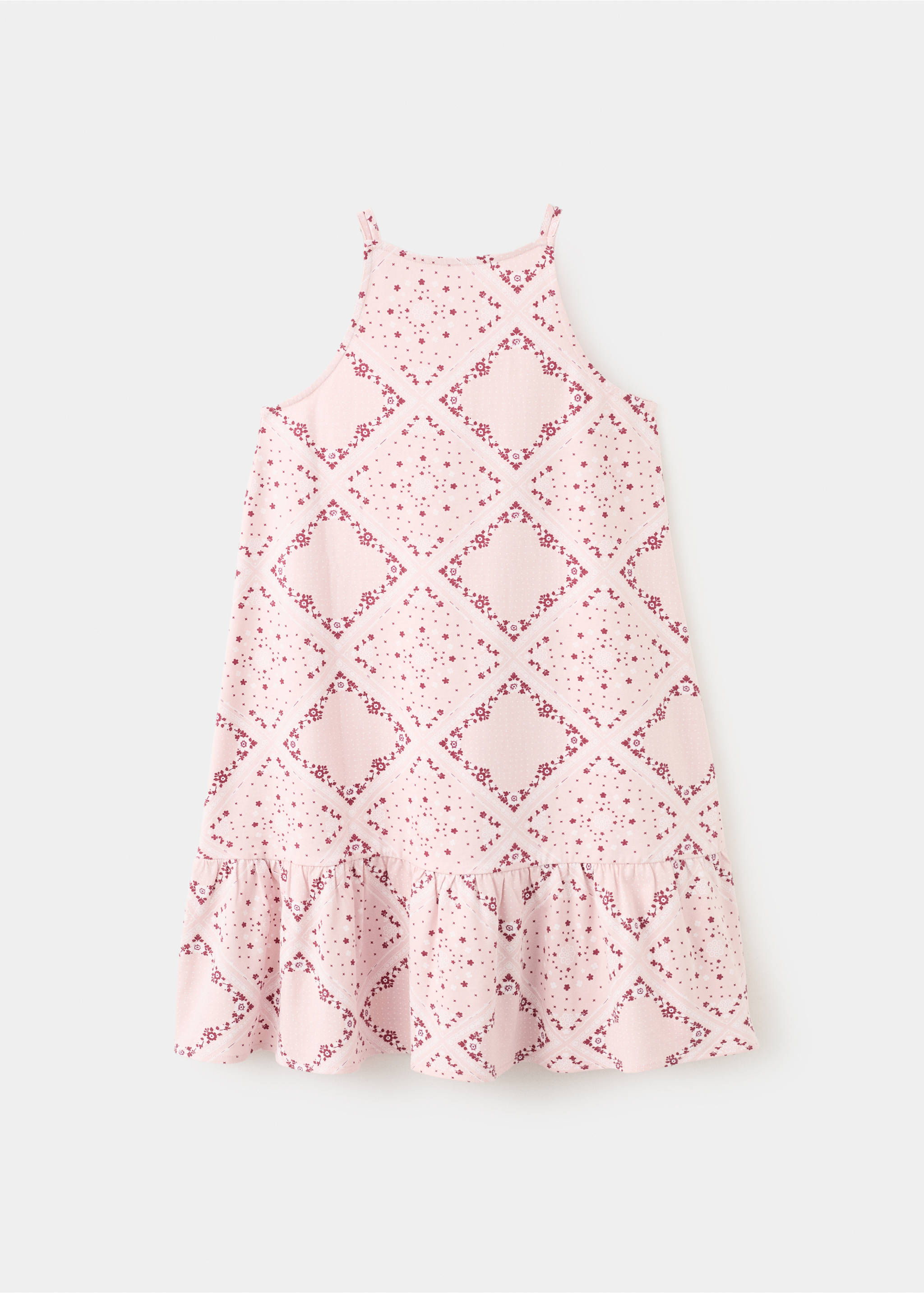 Printed cotton dress - Reverse of the article, Pink. Ref: 27048662-00.