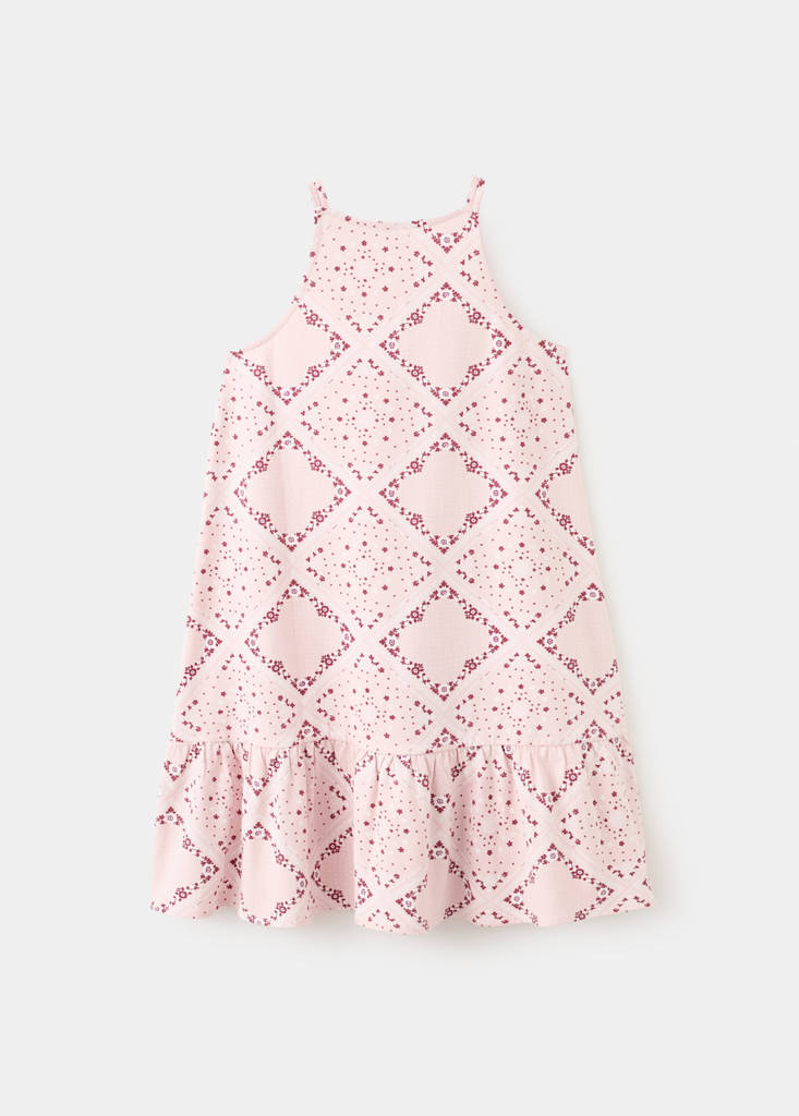 Printed cotton dress — Pink