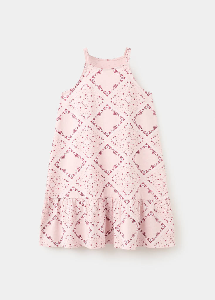 Printed cotton dress — Pink