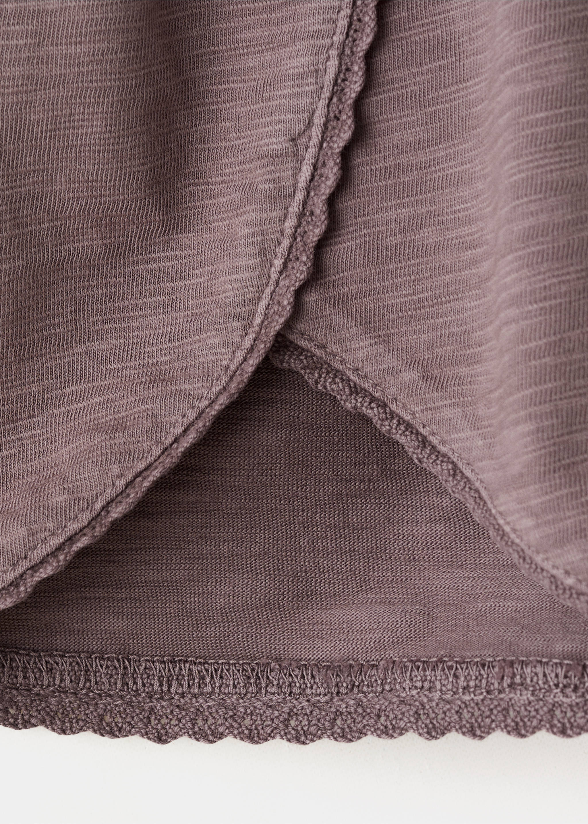 Cotton shorts with lace trim - Details of the article 0, Purple. Ref: 27048663-00.