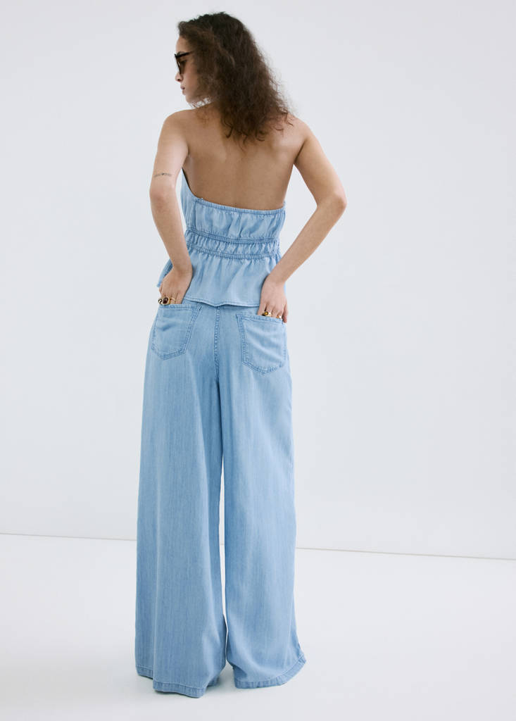 Mid-rise palazzo jeans — Light Blue