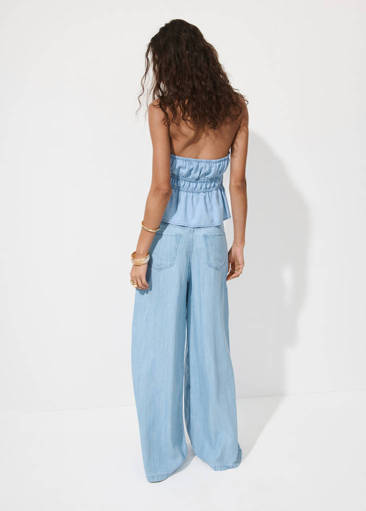 Mid-rise palazzo jeans — Light Blue