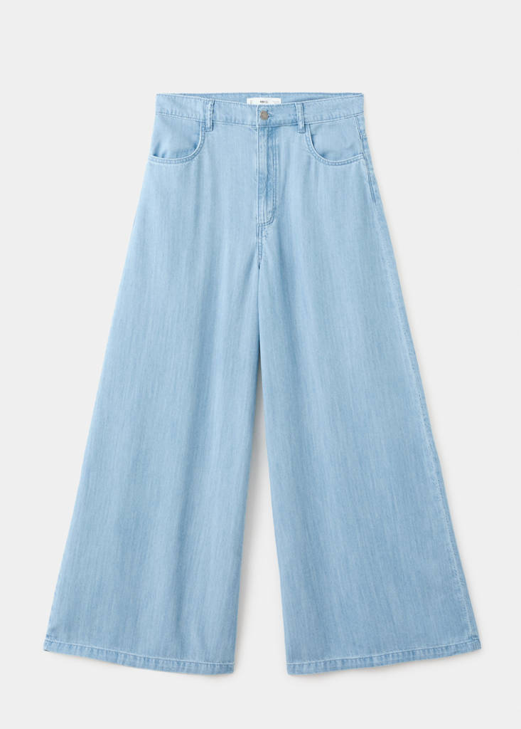 Mid-rise palazzo jeans — Light Blue