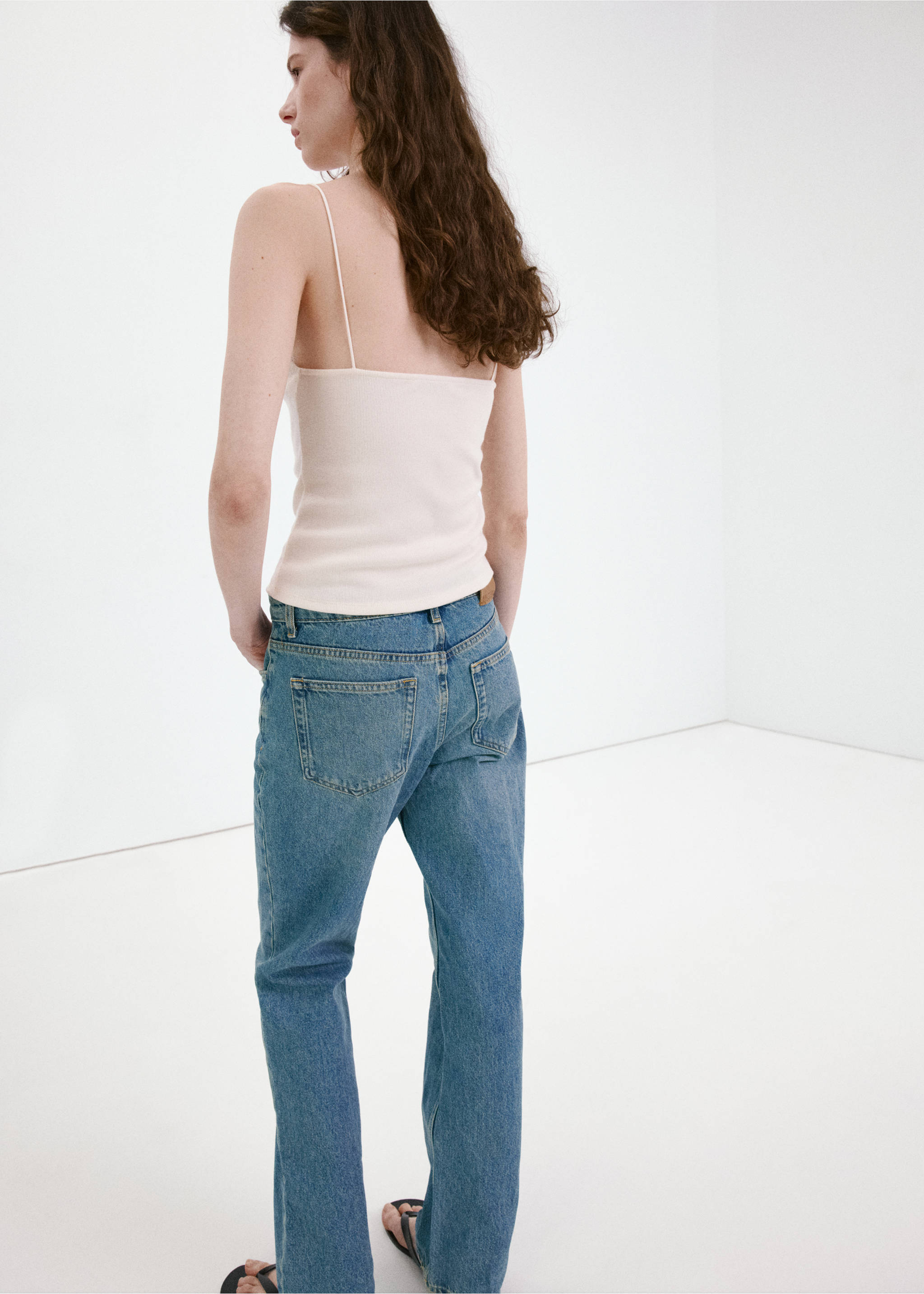 Lace detail knit top - Reverse of the article, Ecru. Ref: 27049056-00.