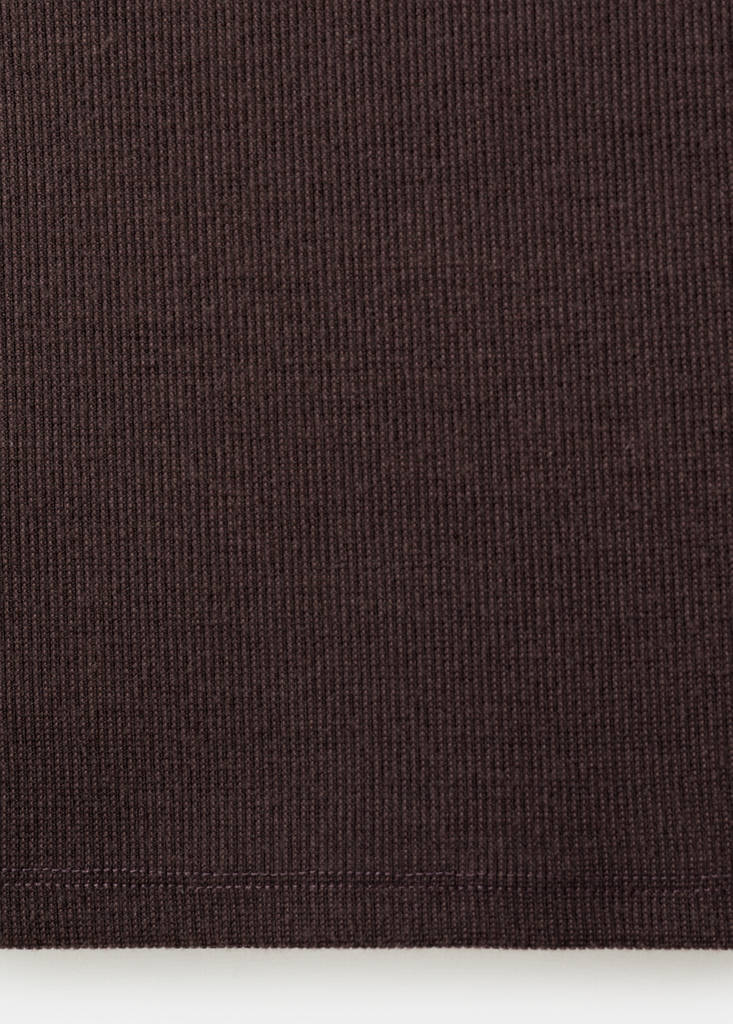 Lace detail knit top — Brown