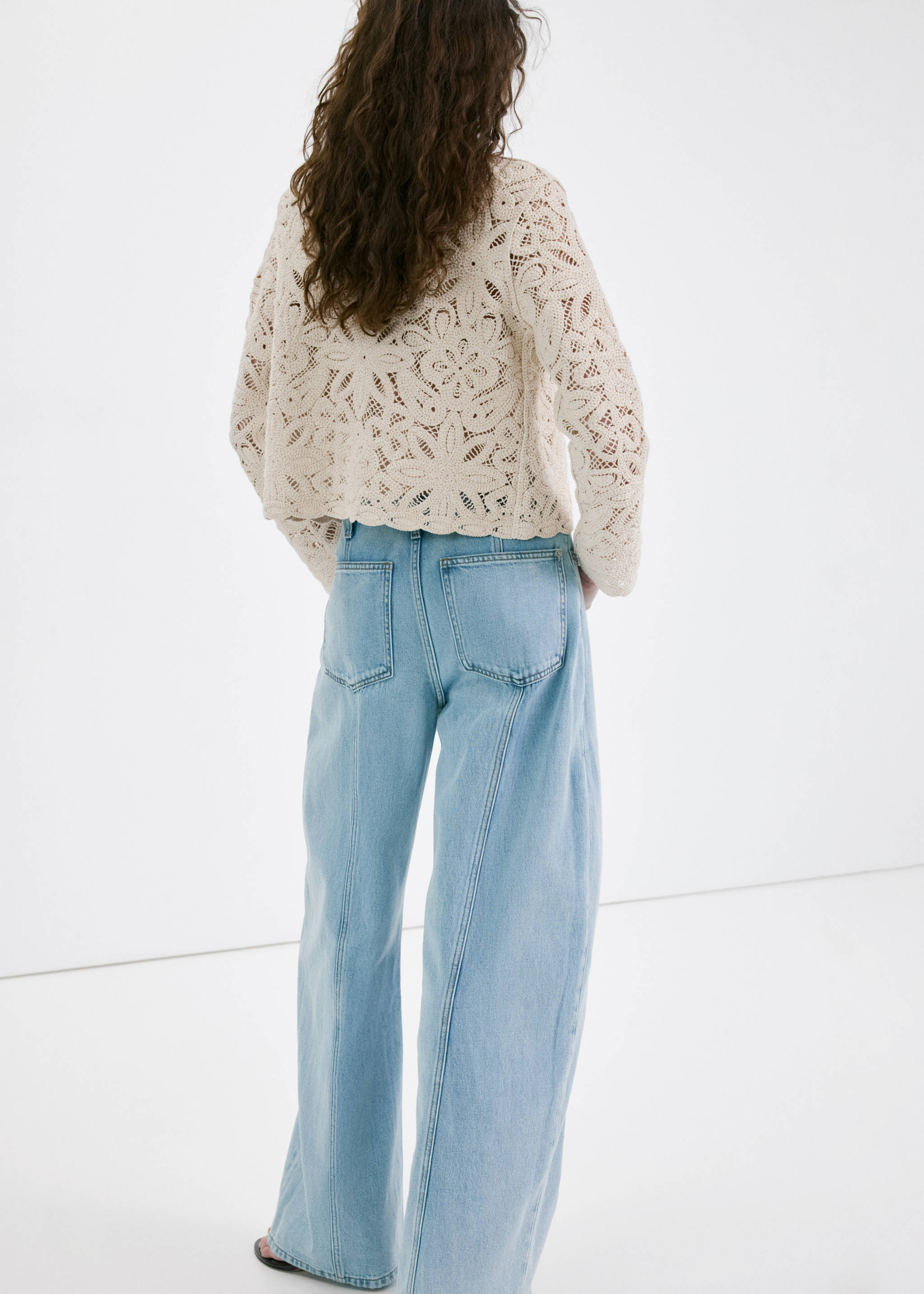 Knitted jacket with openwork details - Reverse of the article