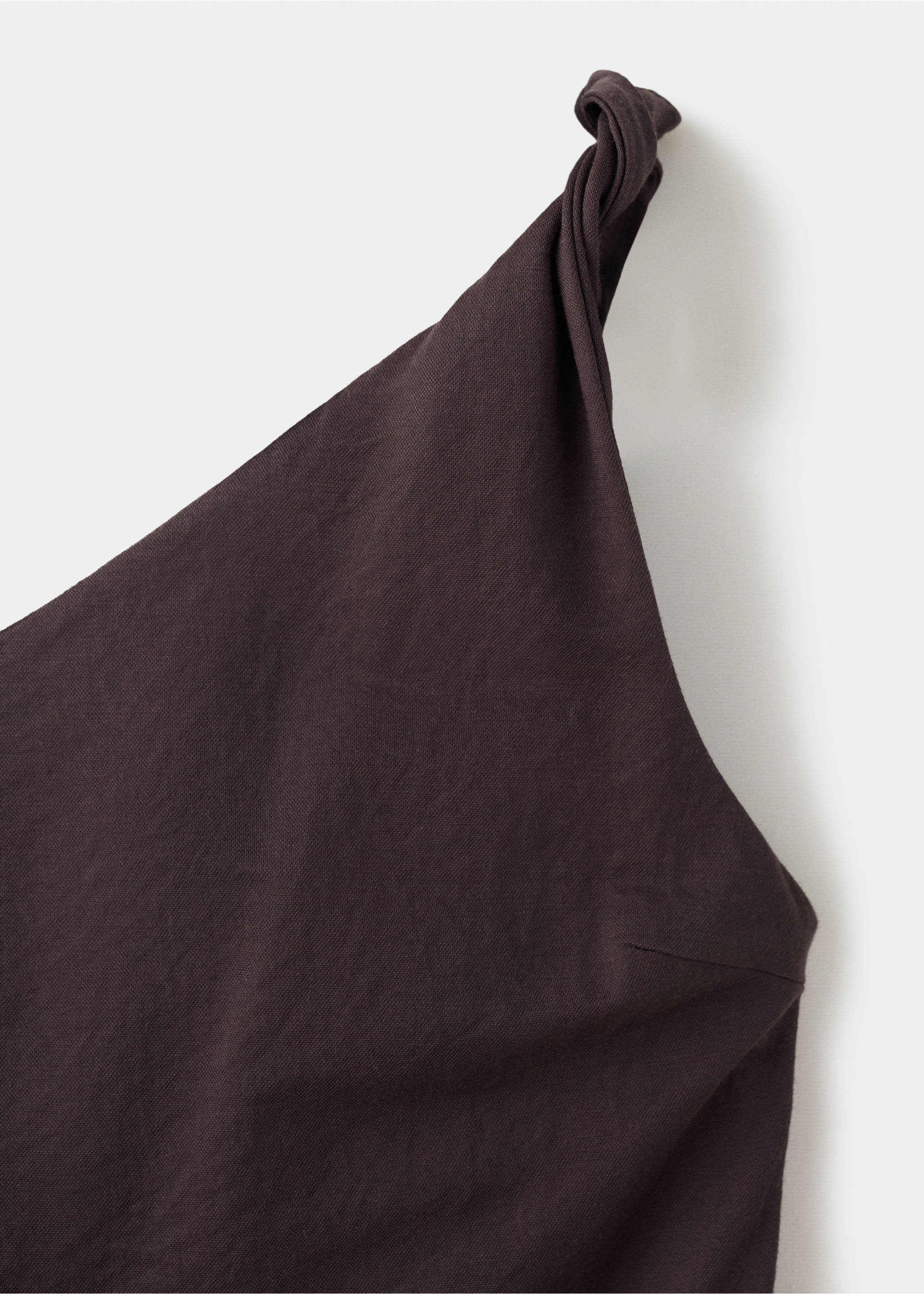 Robe asymétrique froncée à bretelles - Détail de l'article 8, Marron. Ref: 27049058-00.