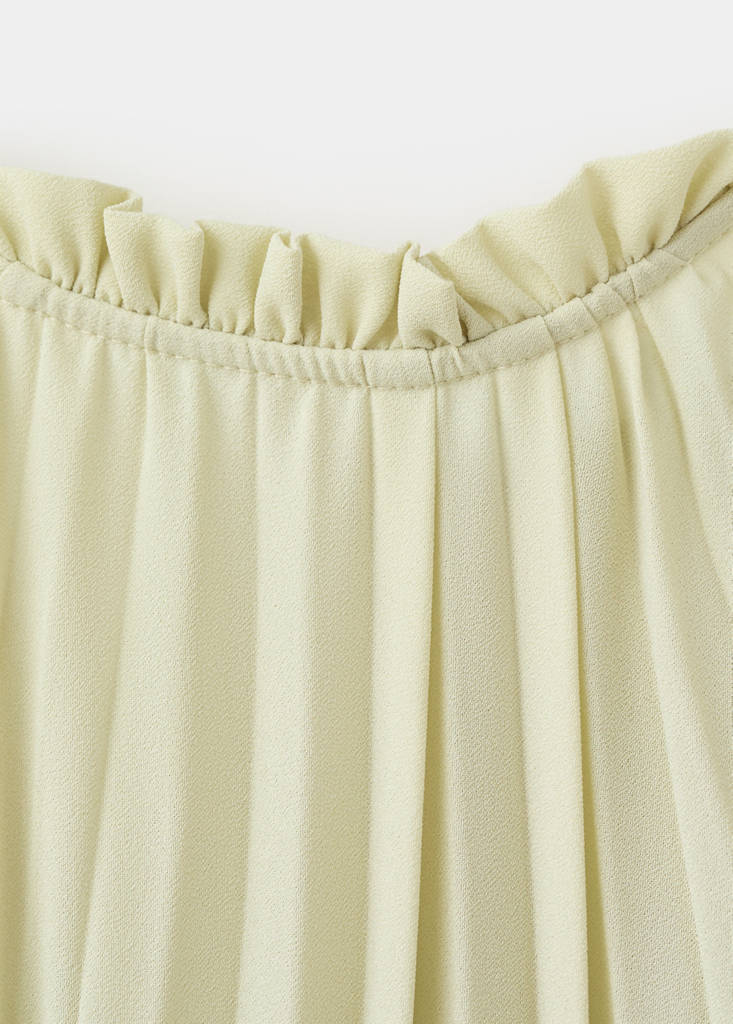 Pleated halter neck dress — Pastel Green