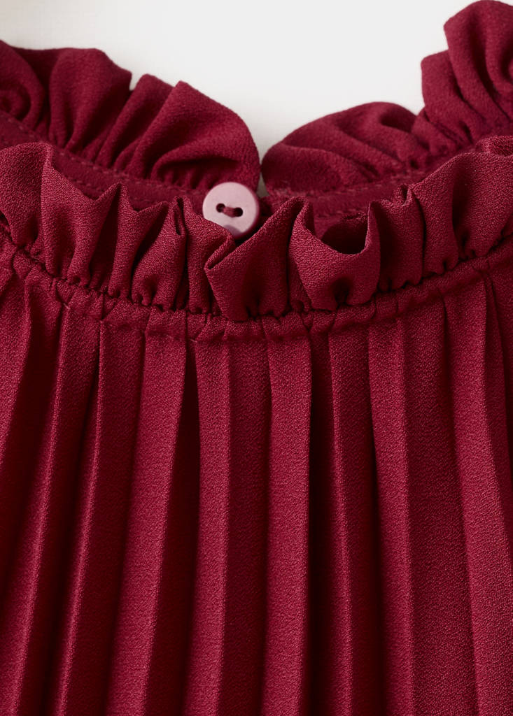 Pleated halter neck dress — Cherry