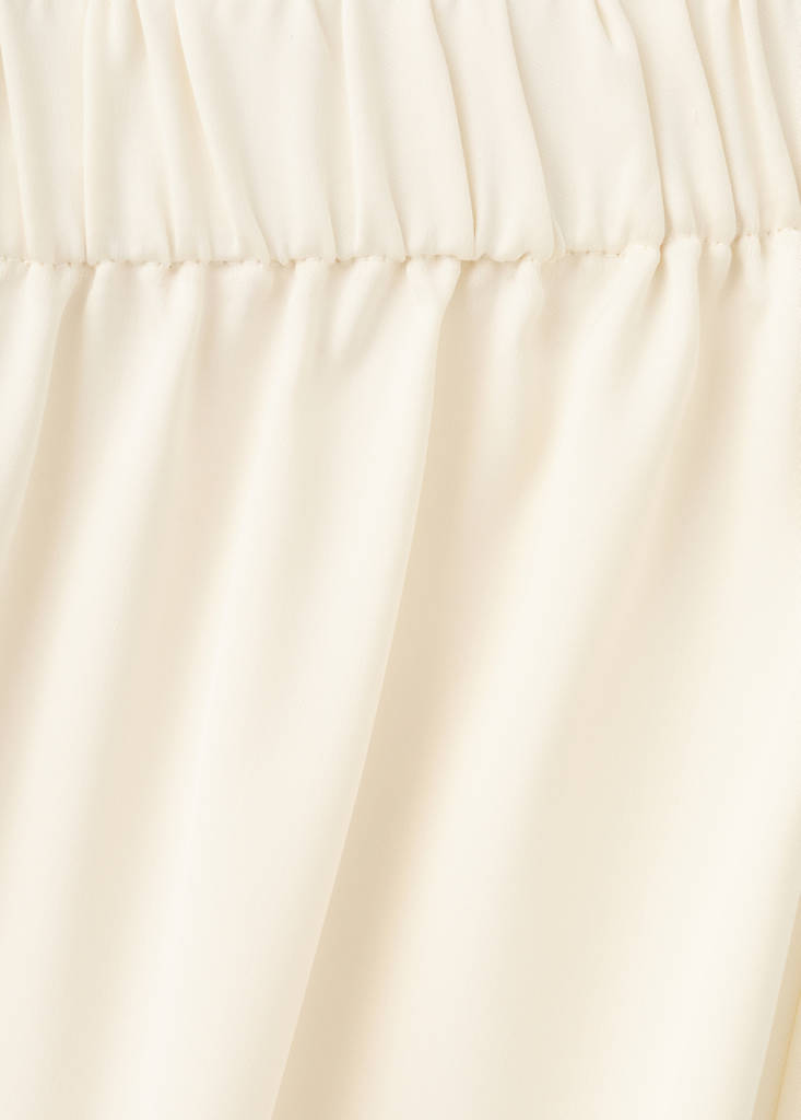 Satin straight-fit trousers — Ecru