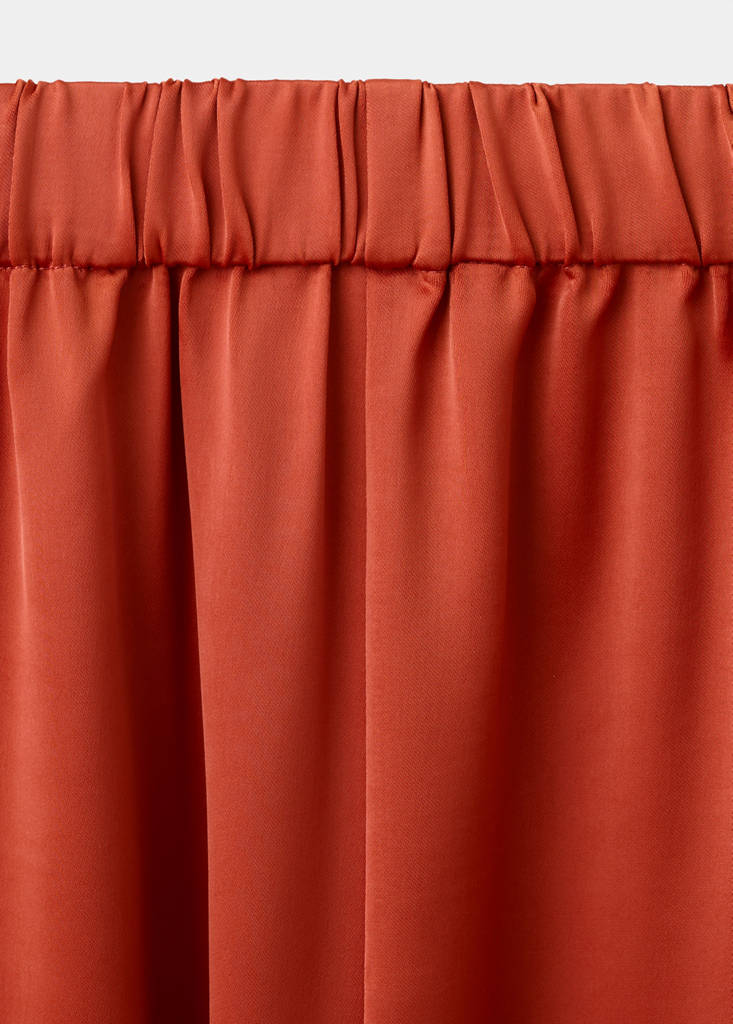 Satin straight-fit trousers — Russet