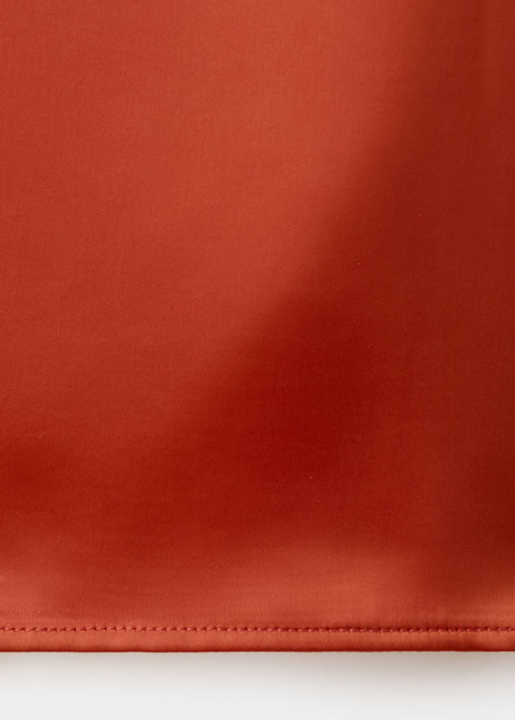 Satin straight-fit trousers — Russet