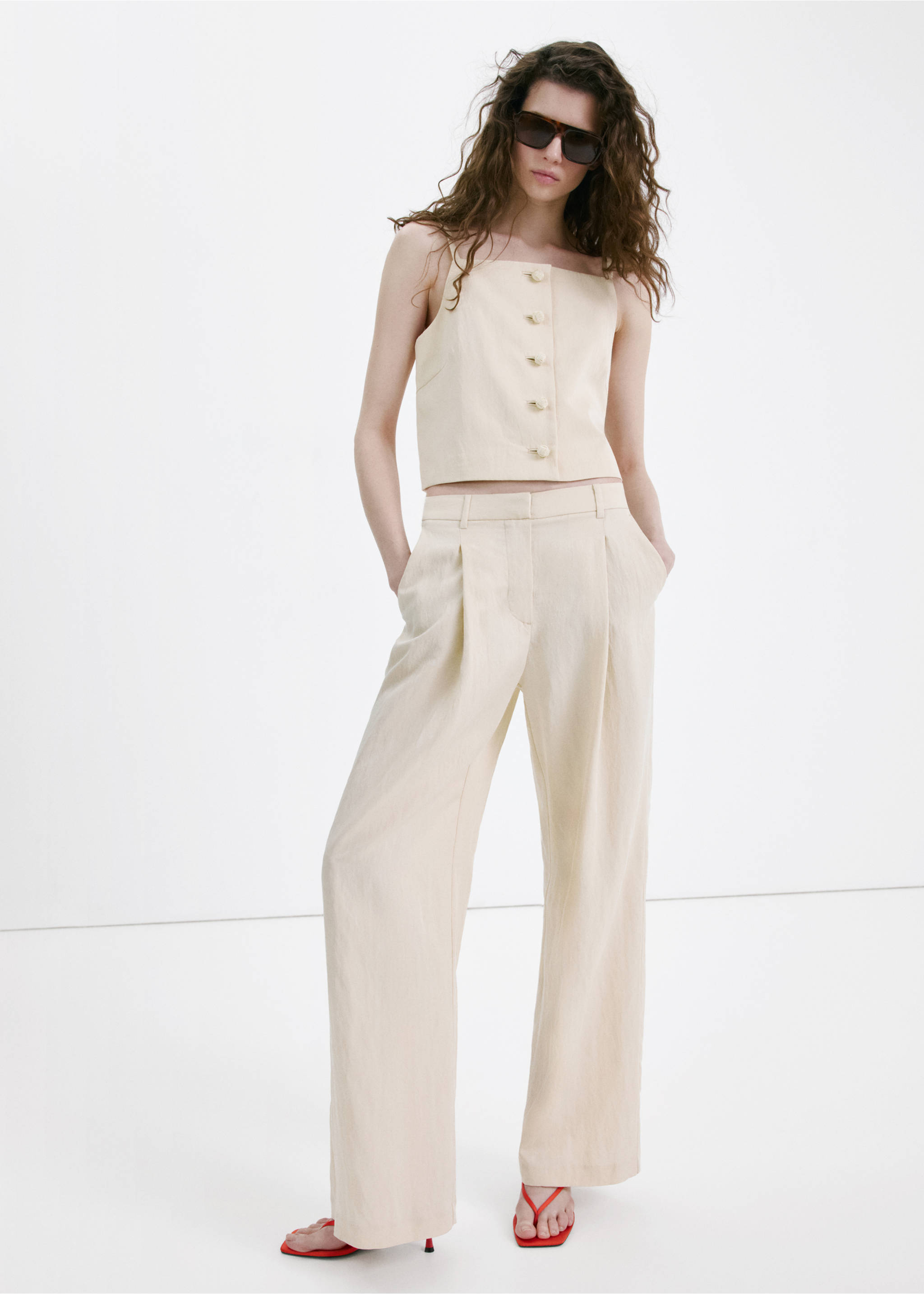 Lyocell button top - General plane, Light/Pastel Grey. Ref: 27049062-00.