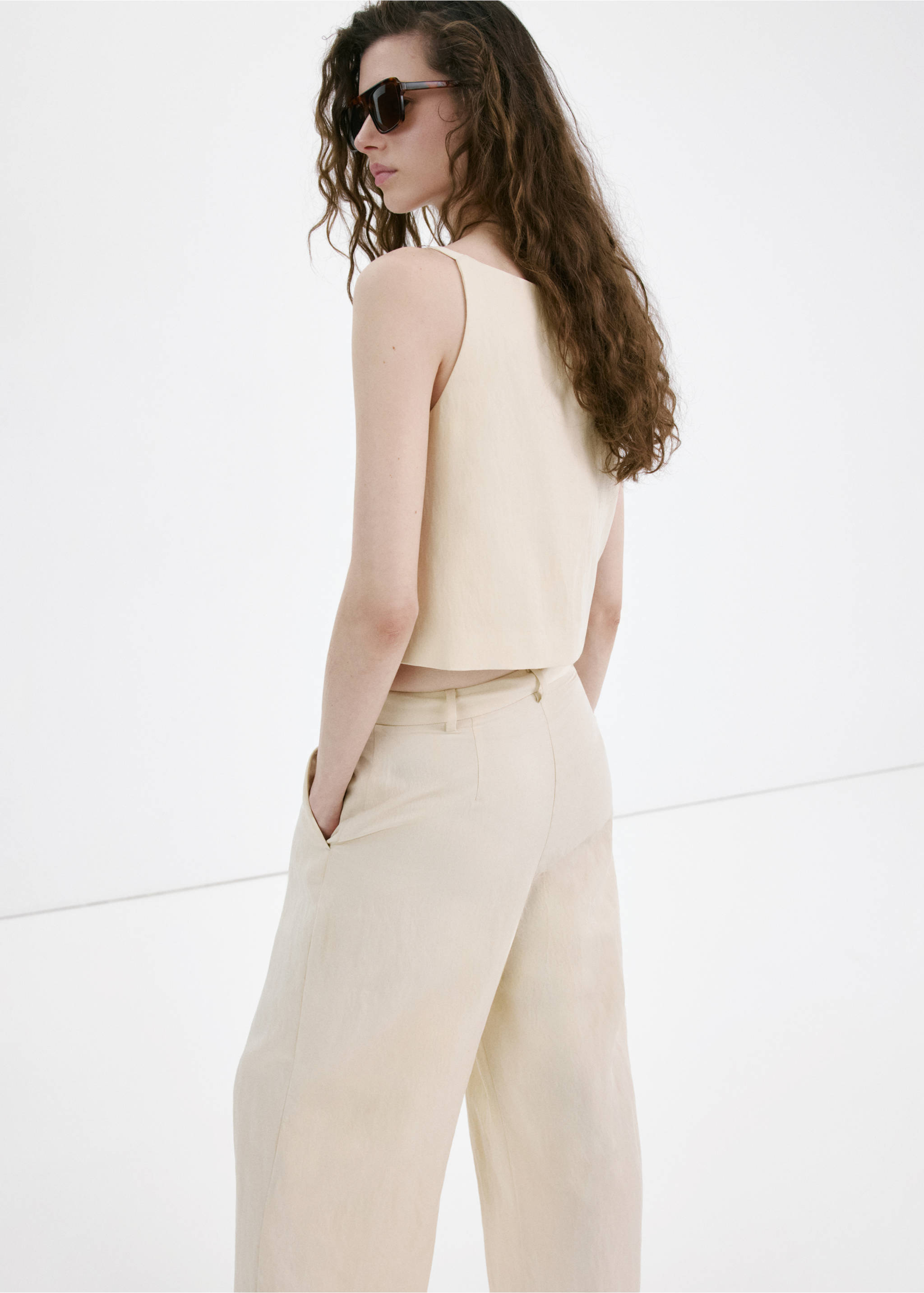 Lyocell button top - Reverse of the article, Light/Pastel Grey. Ref: 27049062-00.