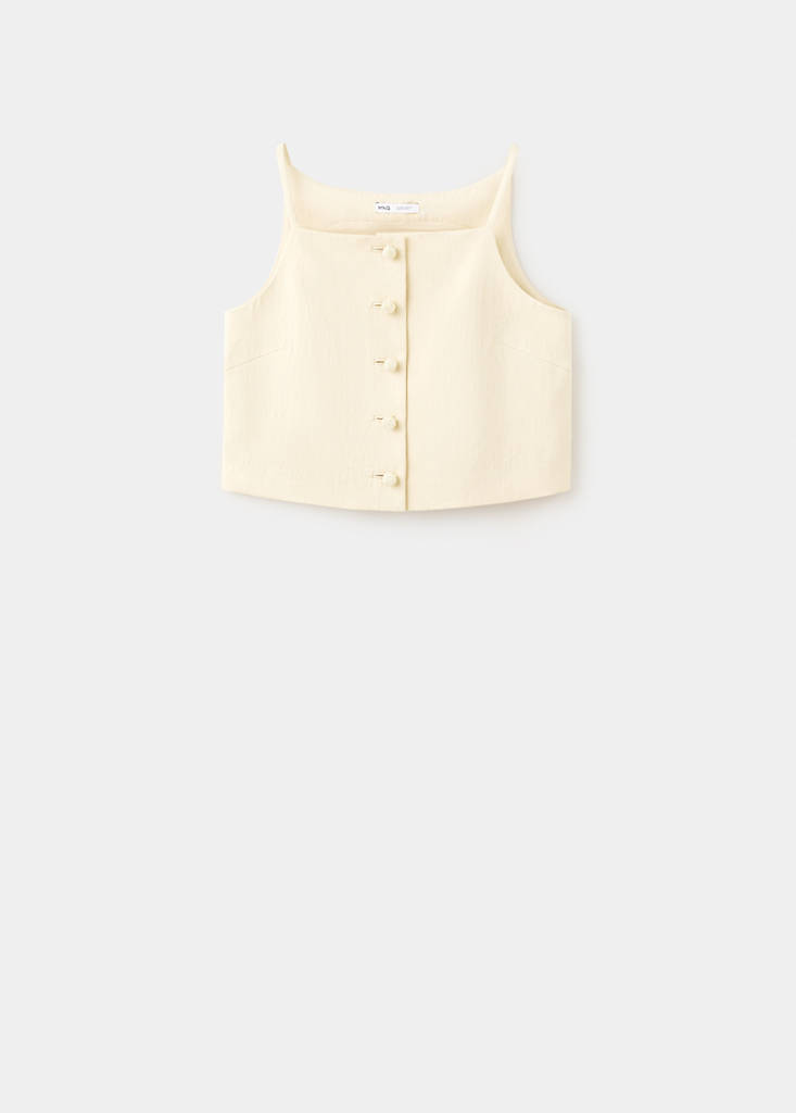 Lyocell button top — Light/Pastel Grey