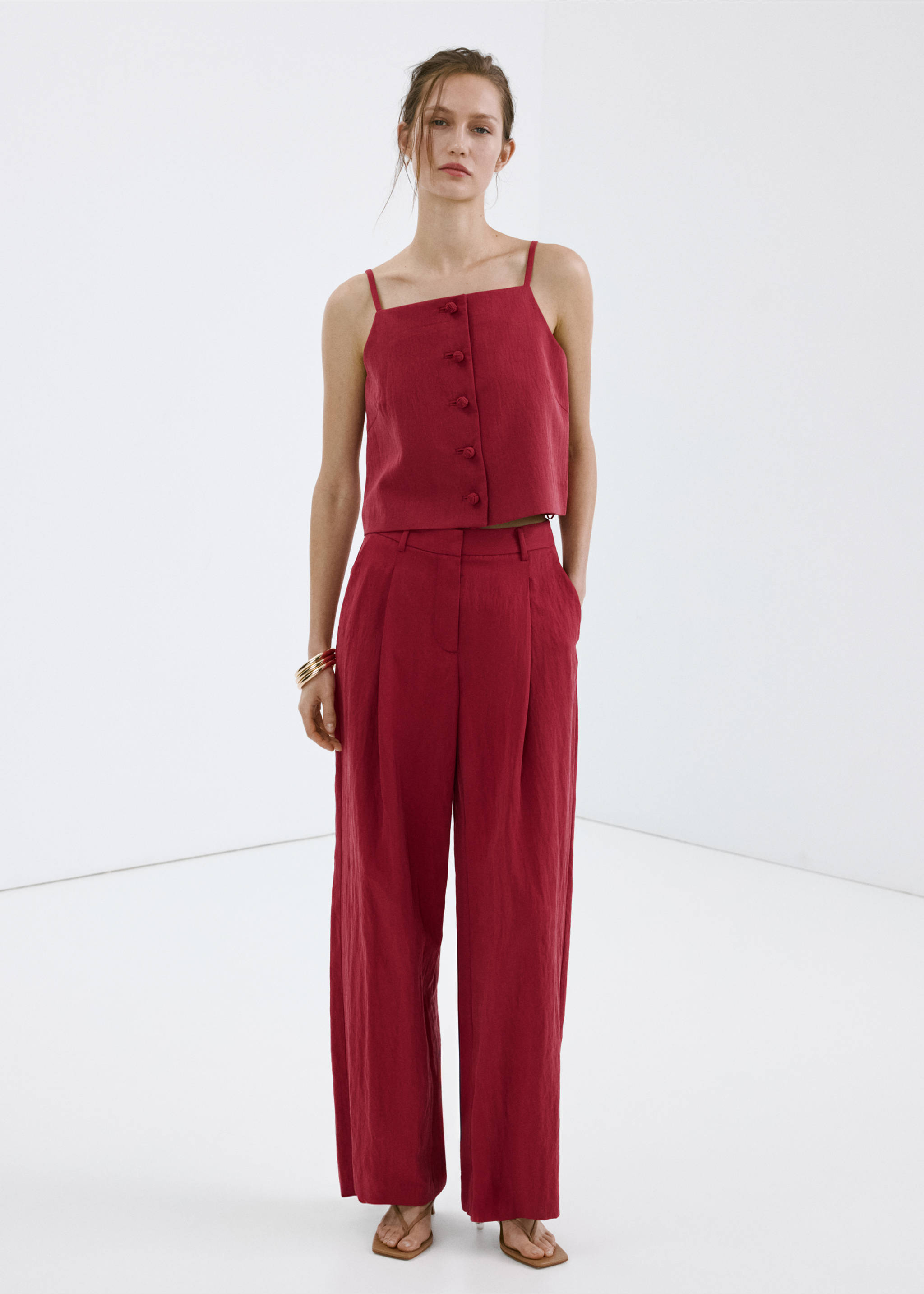 Lyocell button top - General plane, Red. Ref: 27049062-00.