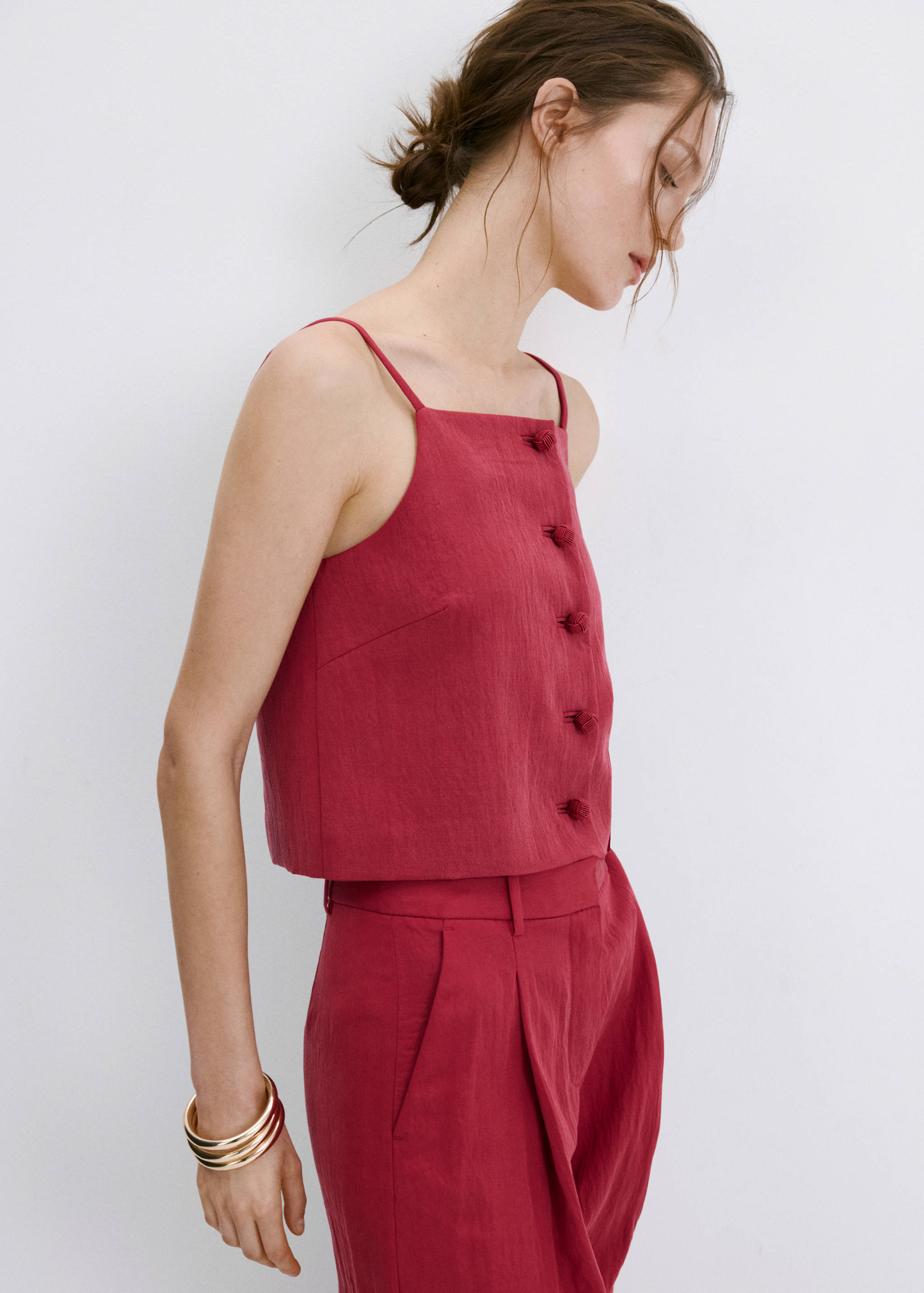 Lyocell button top - Medium plane