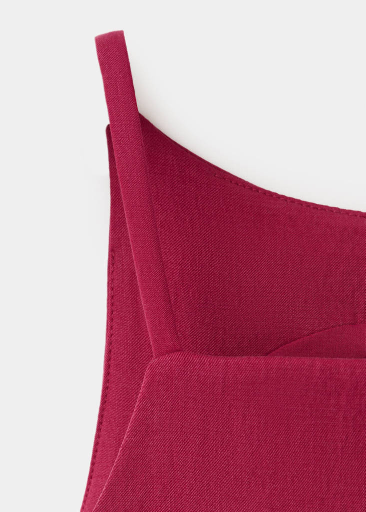 Lyocell button top — Red
