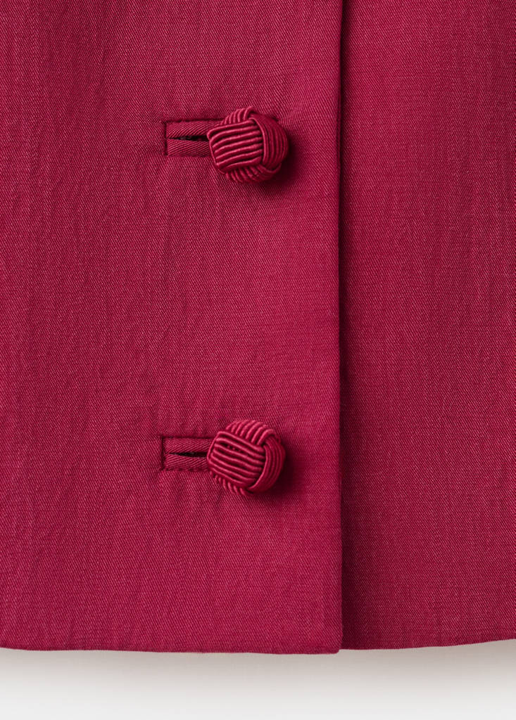 Lyocell button top — Red