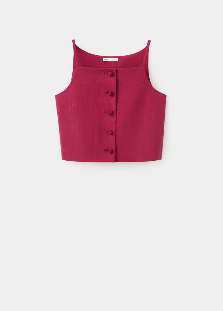 Lyocell button top — Red