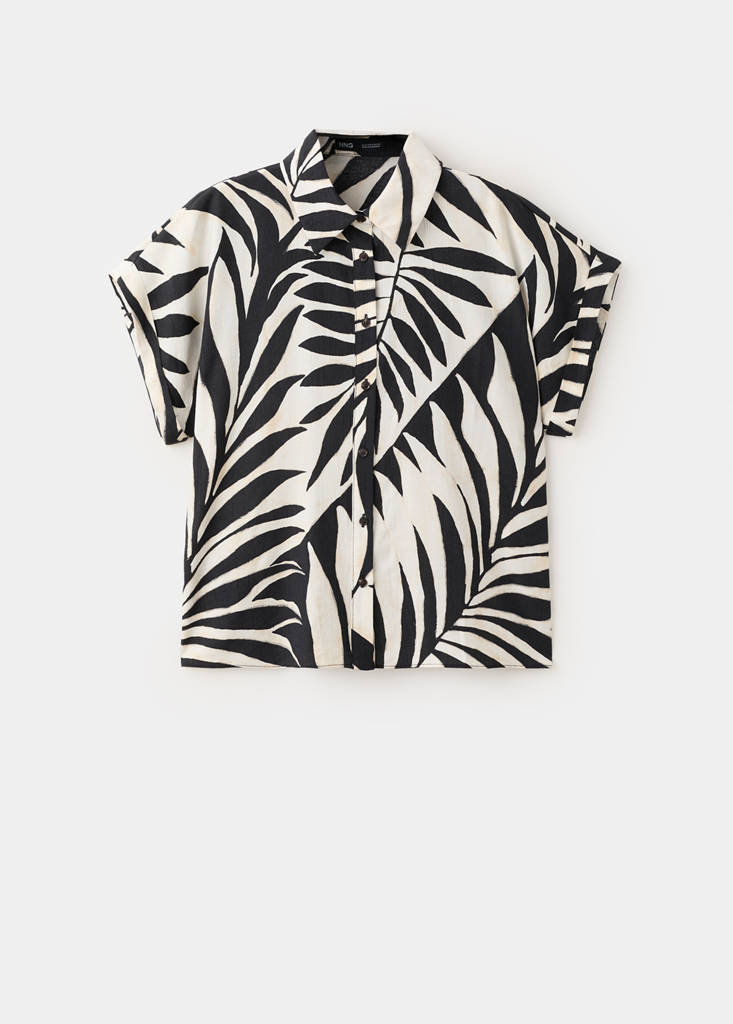 Flowy printed shirt — Ecru