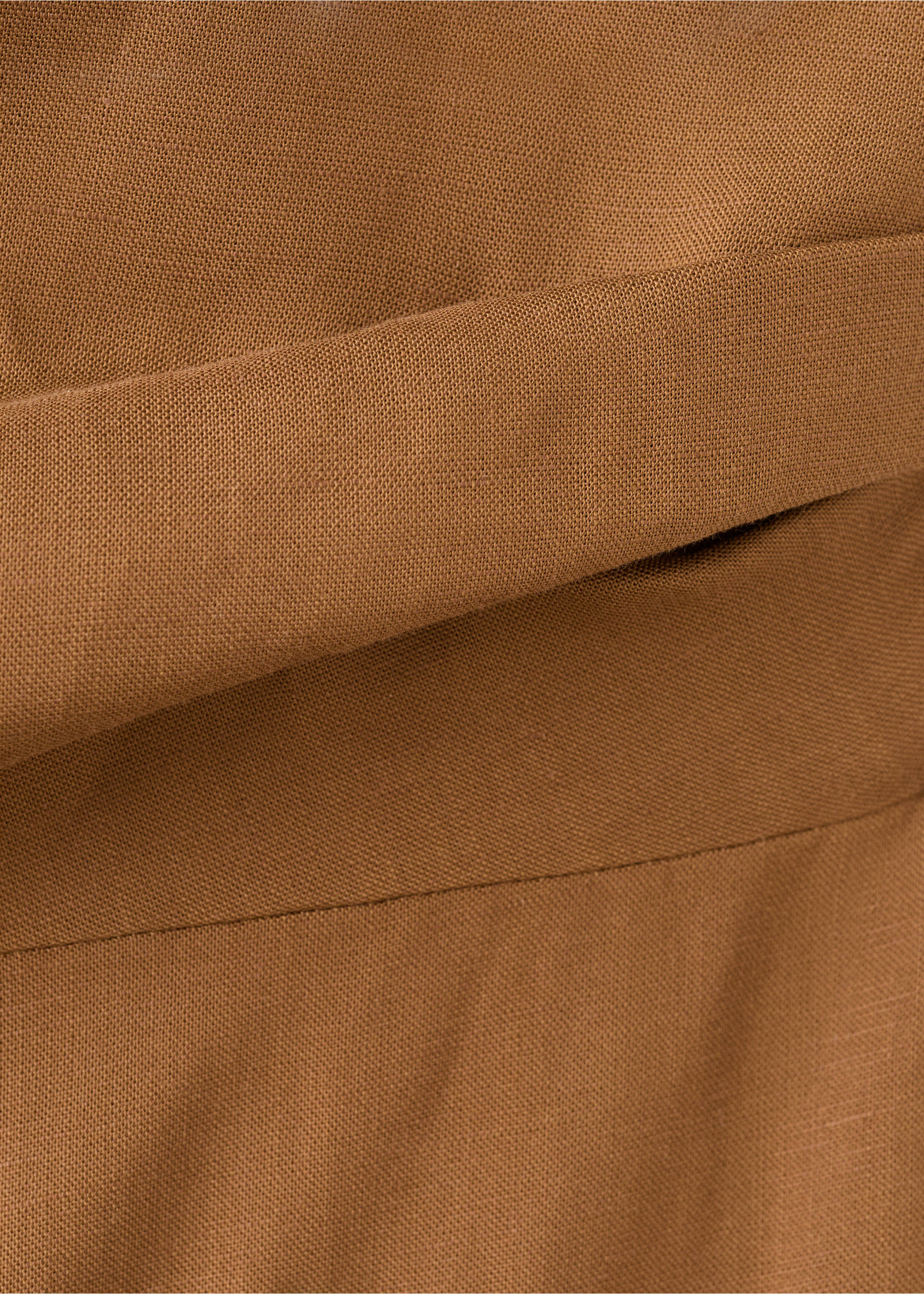 Asymmetric linen lyocell jumpsuit - Details of the article 0, Tobacco Brown. Ref: 27049066-00.