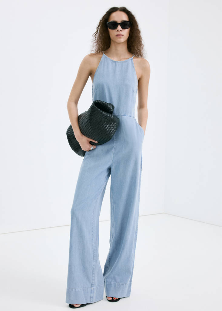 Lyocell denim jumpsuit - Women | MANGO USA