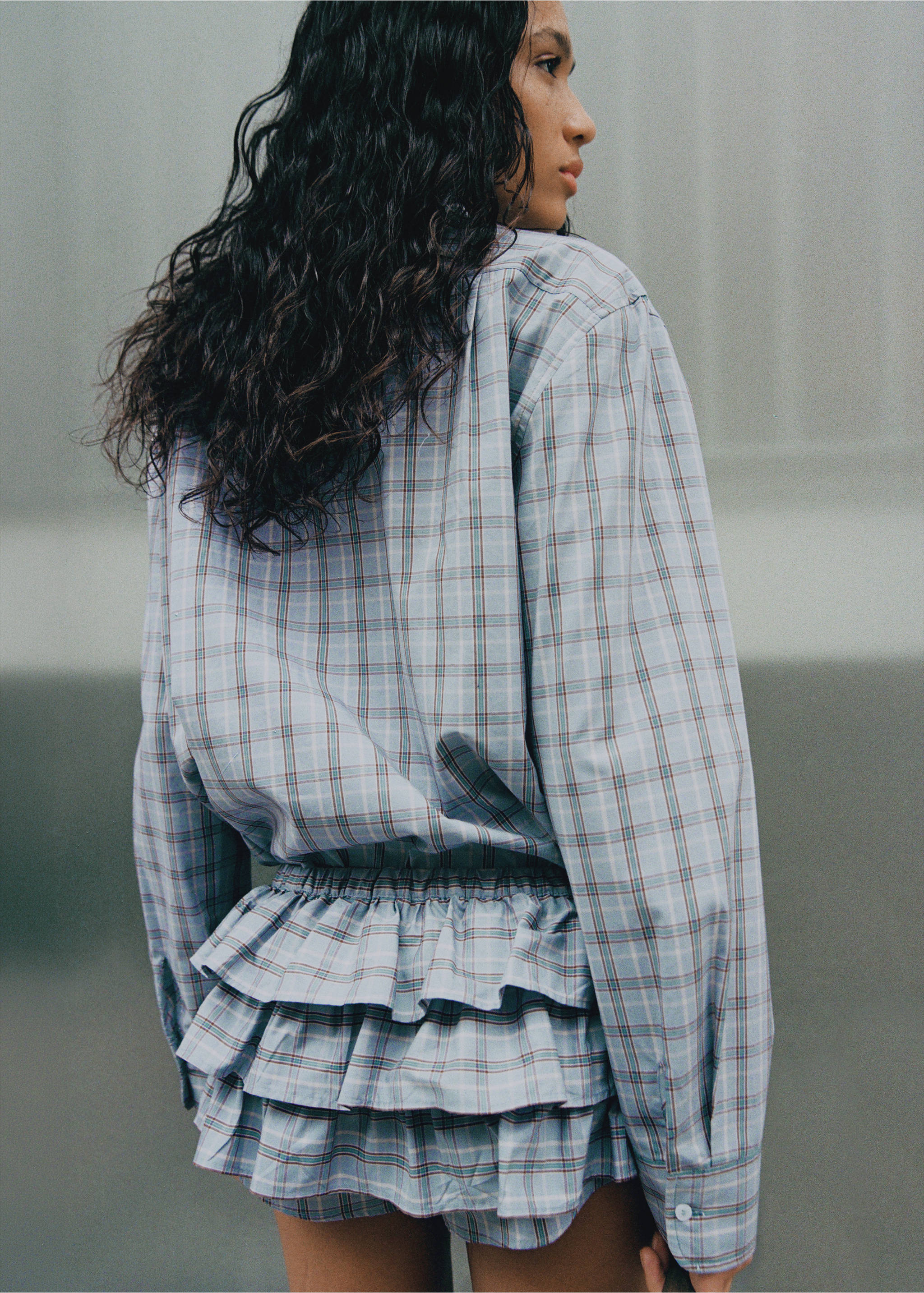 Striped cotton shirt - Reverse of the article, Blue. Ref: 27049068-00.