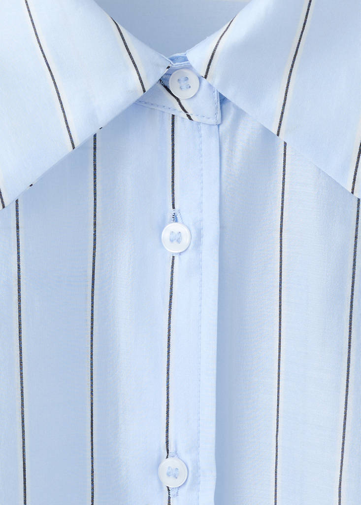 Striped lyocell shirt — Sky Blue