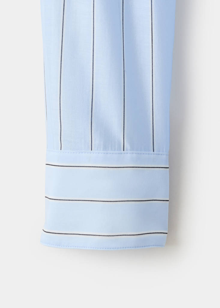 Striped lyocell shirt — Sky Blue
