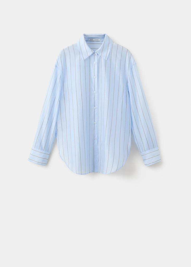 Striped lyocell shirt — Sky Blue