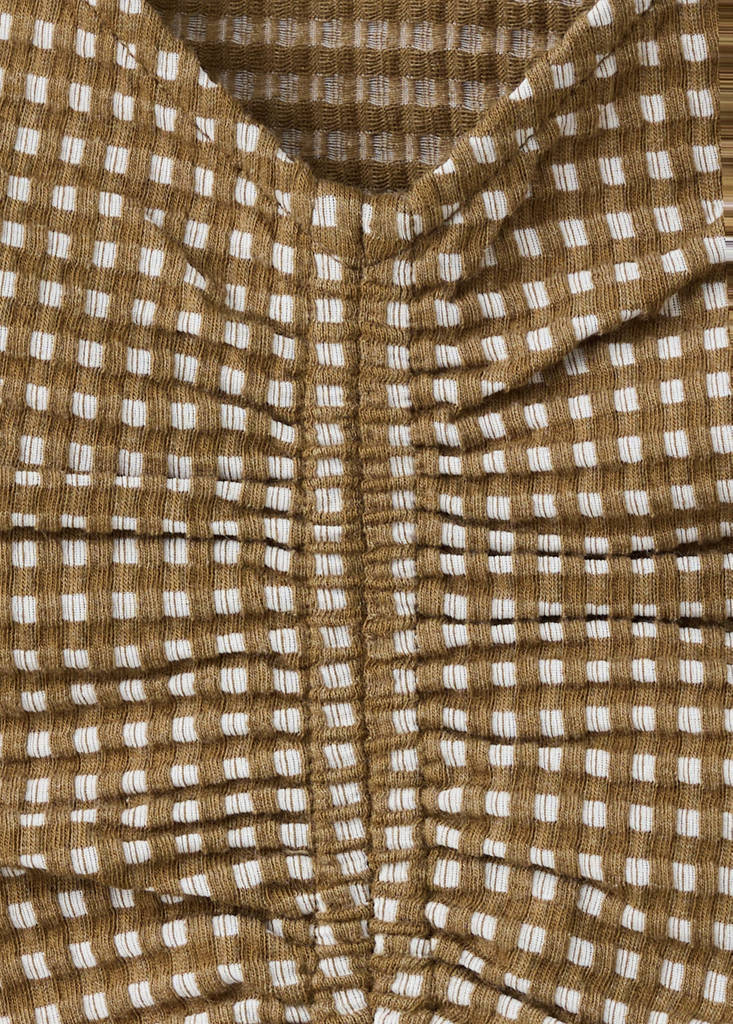 Ruched fitted top — Khaki