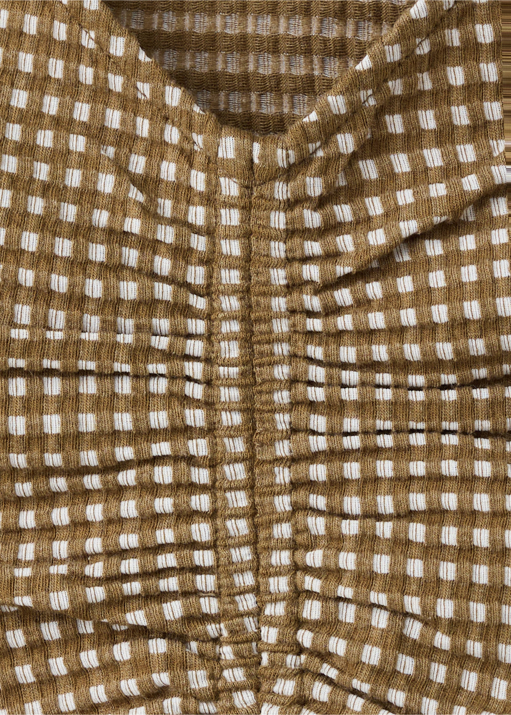 Ruched fitted top - Details of the article 8, Khaki. Ref: 27049071-00.