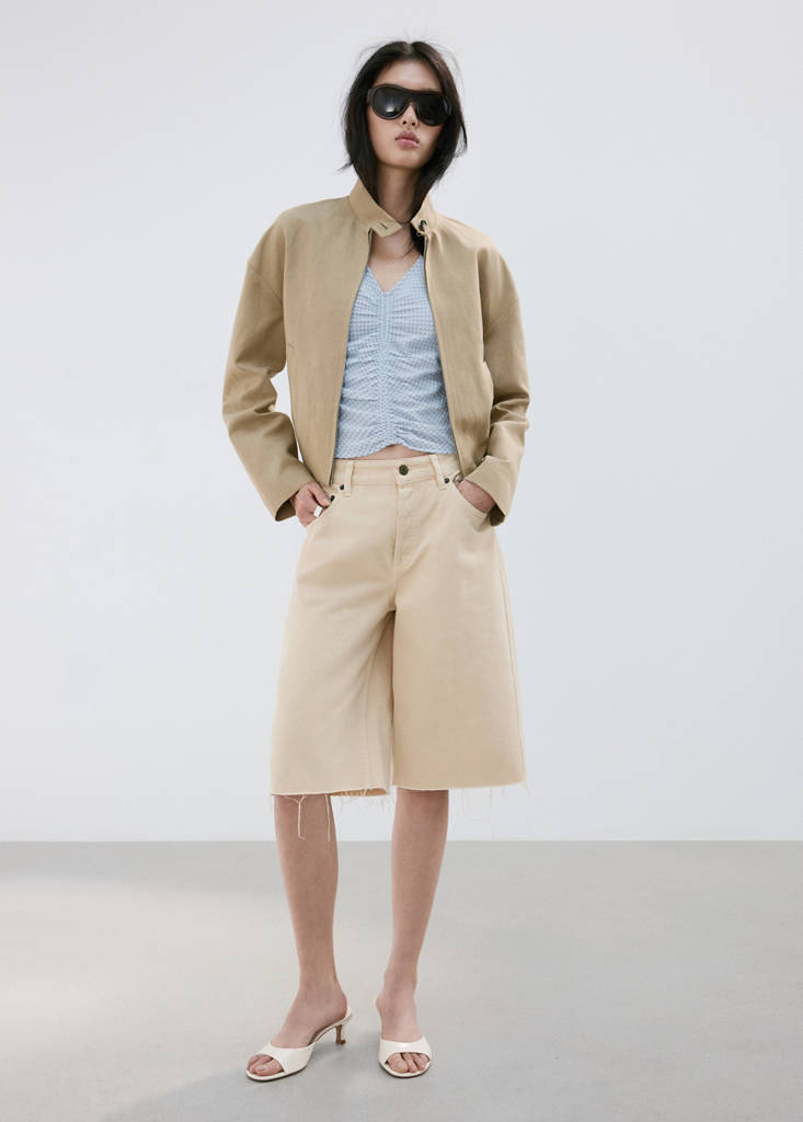 Ruched fitted top — Sky Blue