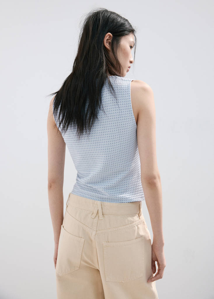 Ruched fitted top — Sky Blue