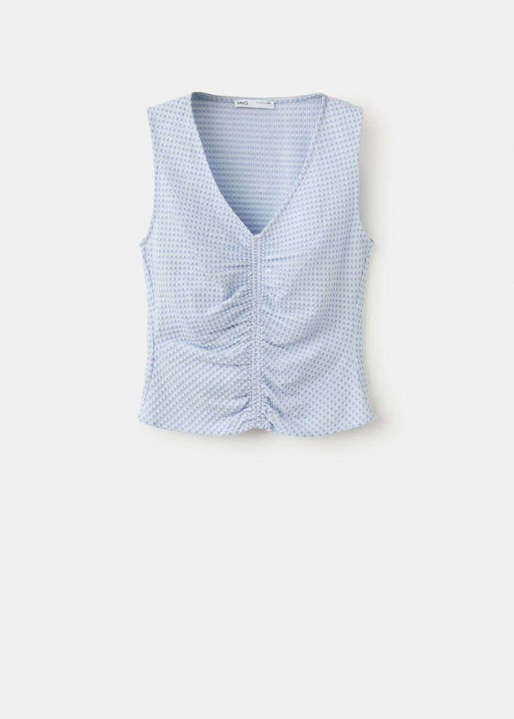 Ruched fitted top — Sky Blue