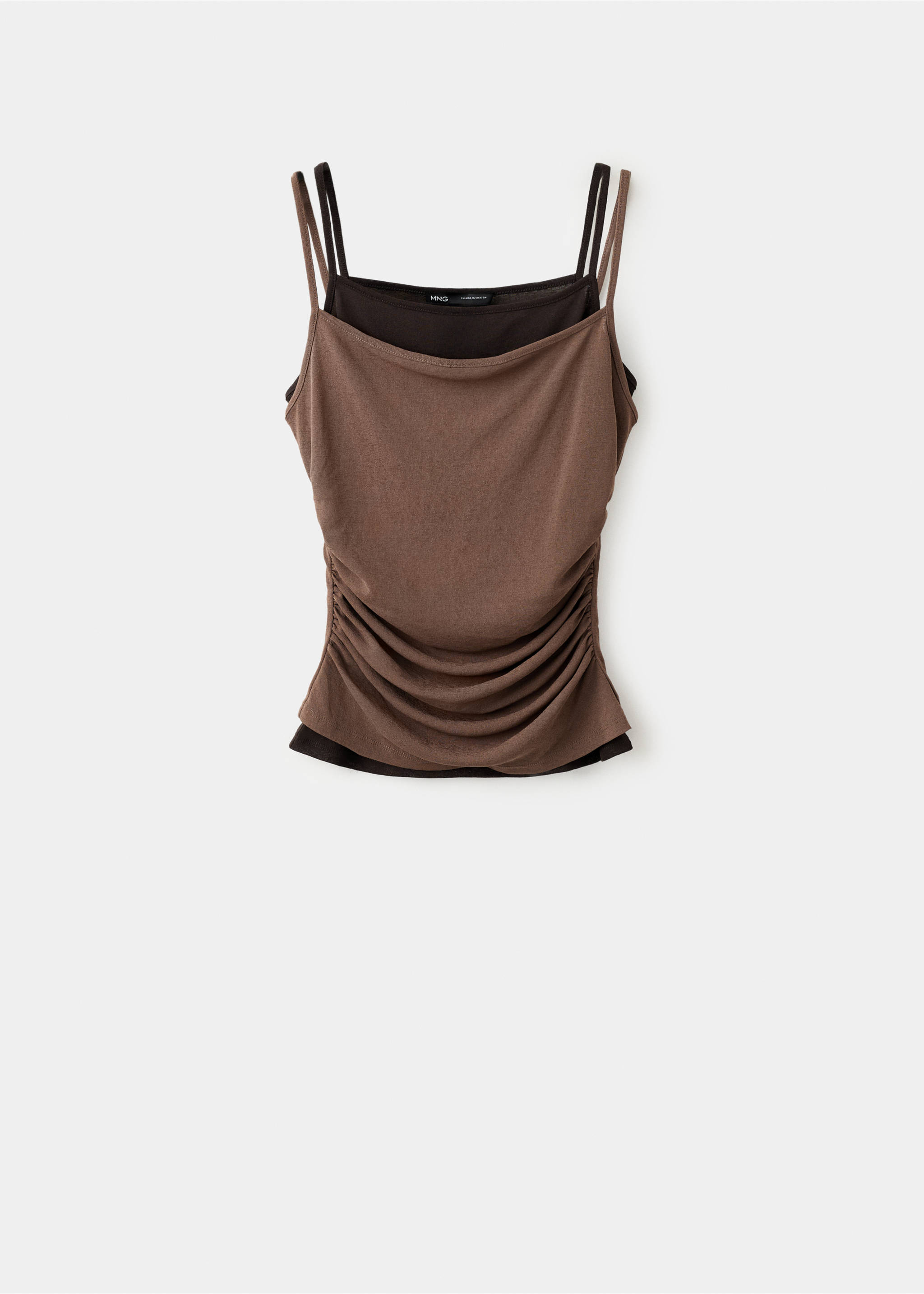 Double draped top - Article without model, Brown. Ref: 27049072-00.