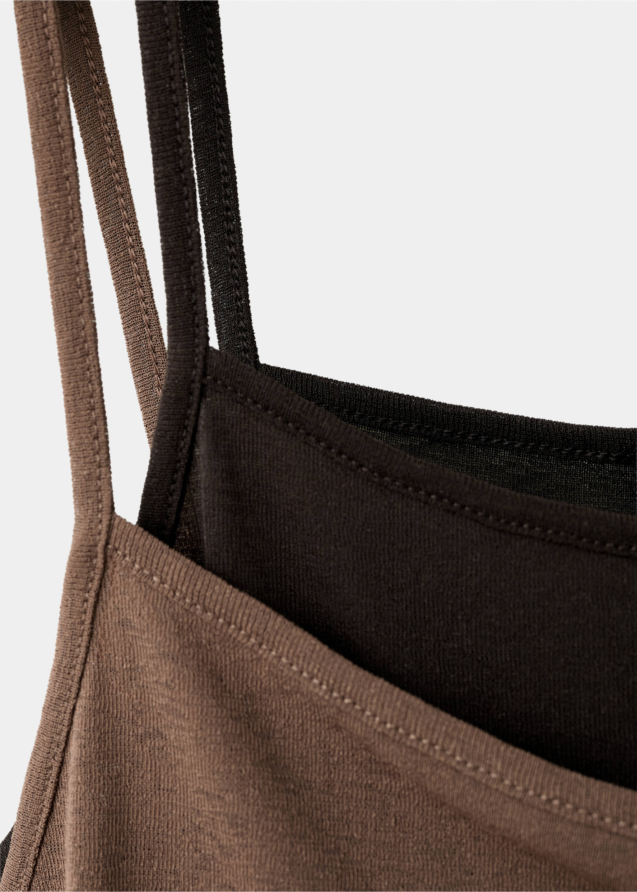Double draped top - Details of the article 0, Brown. Ref: 27049072-00.